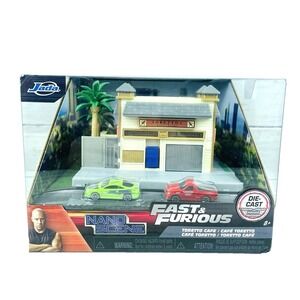 Jada Fast & Furious Nano Scene Toretto's Café 2 Die Cast Cars Diorama BRAND NEW